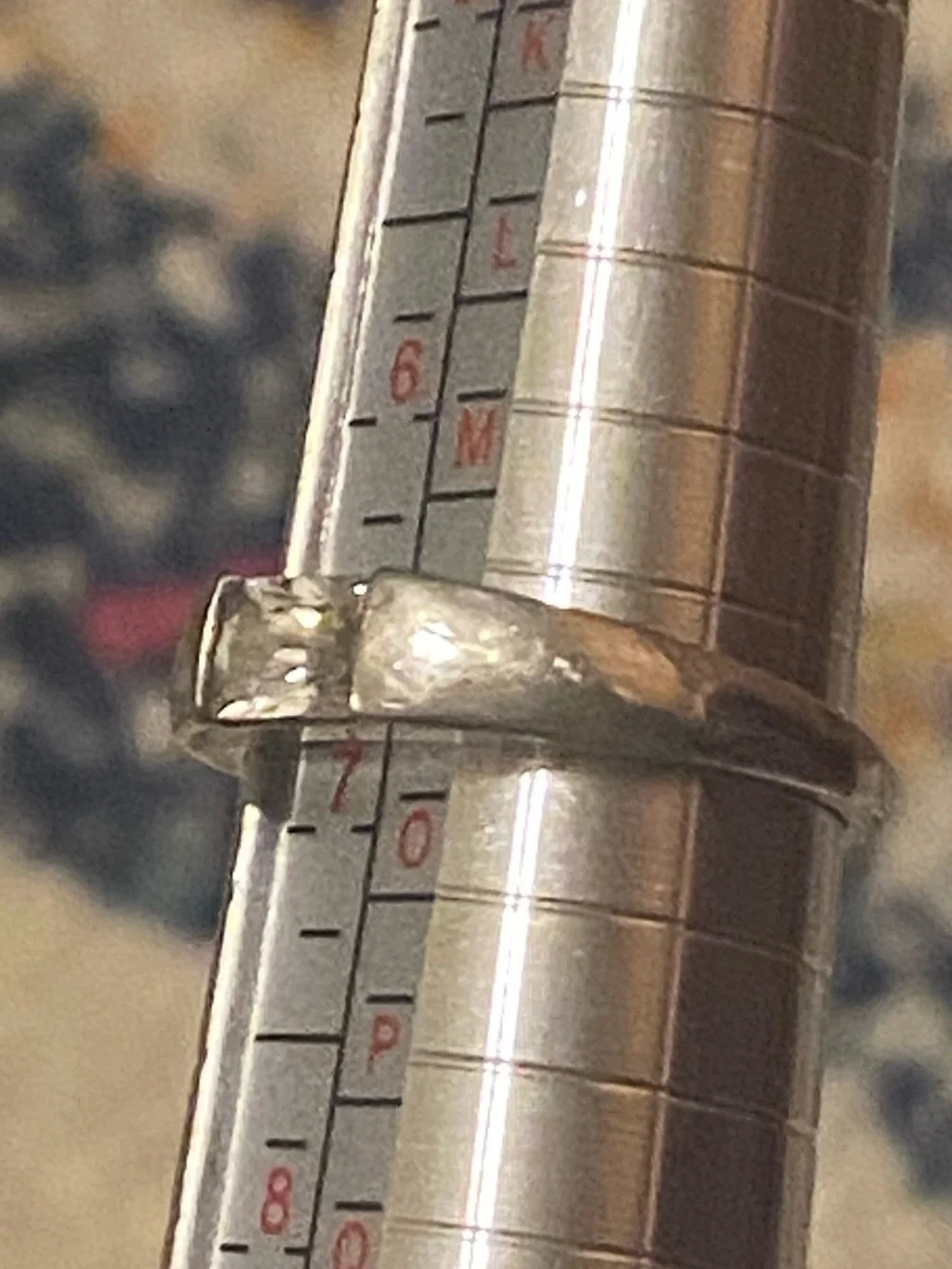 Vintage Modernist Flush Bezel Rectangular CZ Minimalist Band Ring Sz 6.75-7